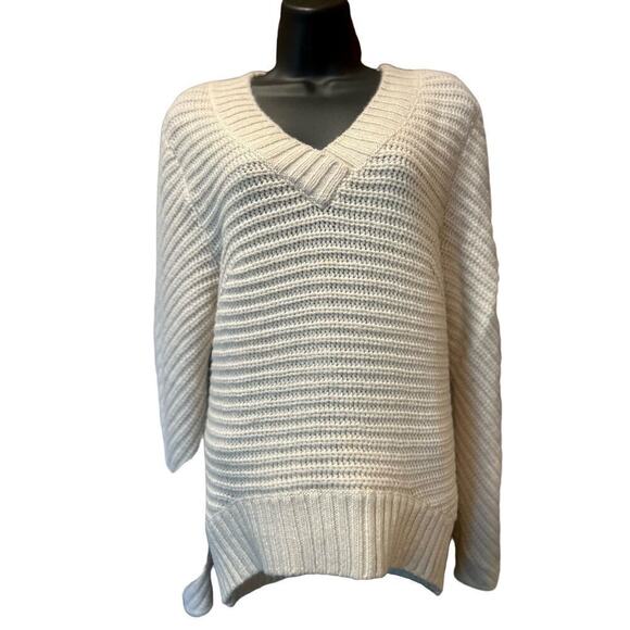 Paper Denim & Cloth Womens Oversized Minimalist Chunky Knit Wool Sweater XS - Picture 2 of 6